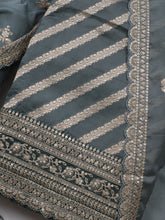 Zari Jaal Art Silk Unstitched Suit Piece With Dupatta